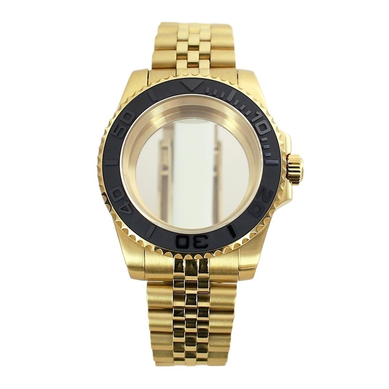 1 Stück 40 mm Ersatz-Uhrengehäuse mit Keramiklünette und Saphirglas for Miyota 8215 Uhrwerke Jubilee-Armband