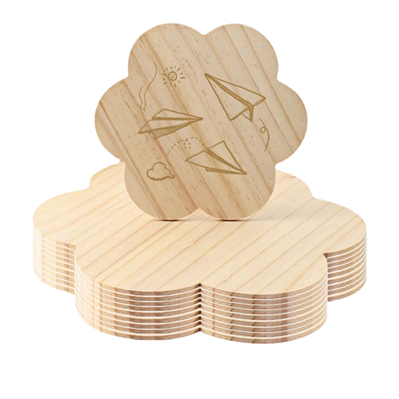 Disques en bois de 30 cm de diamètre en bois naturel poncé pour peinture
