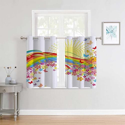 Miniatura 3 de Cortinas para Habitacion - Cortinas para Habitacion con ojales de arco iris, cortinas cortas de vidrio para cuartos separados, 63 pulgadas de ancho