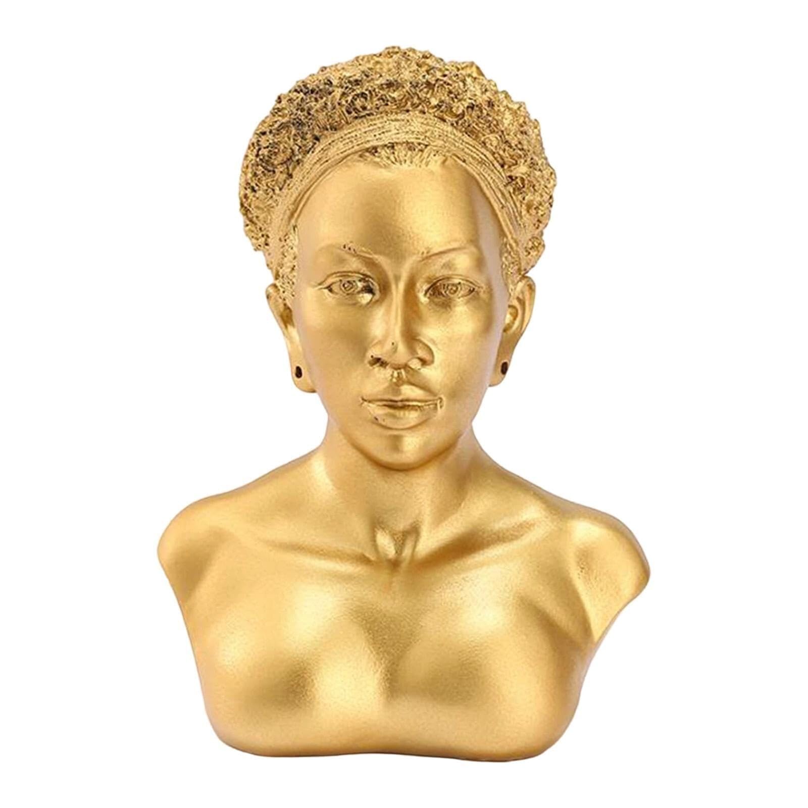 Desktop Figures Stojak Rzeźba Magazyn Żywica Łańcuch Stojak Manekin Model Biust Biżuteria Akcesoria do Dekoracji Domu (Gold)