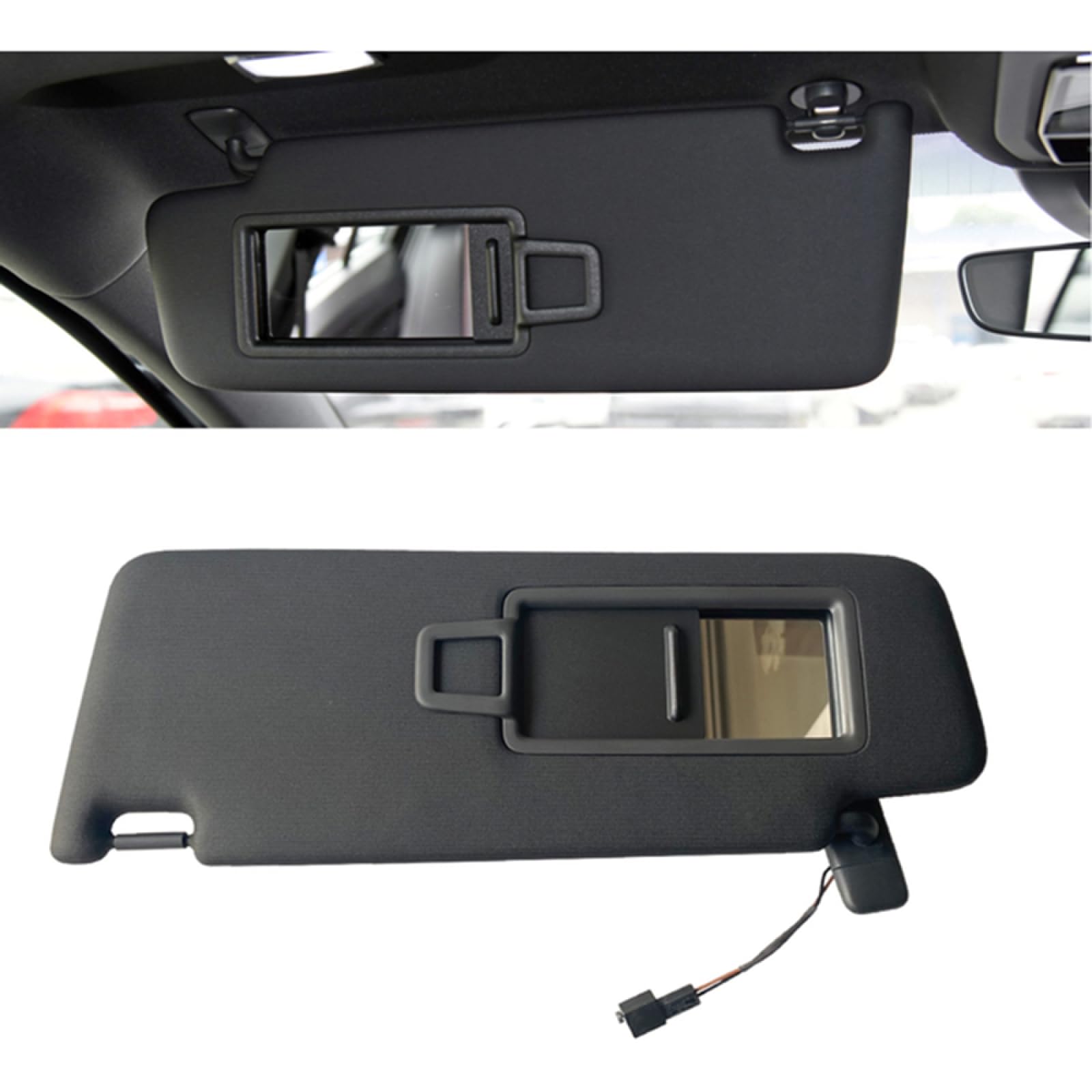 LadyCent Visiera Parasole Auto Sostitutiva | Grigia Con Specchietto | Per Seat Arona, Ateca, Ibiza E Altri Modelli VW E Skoda