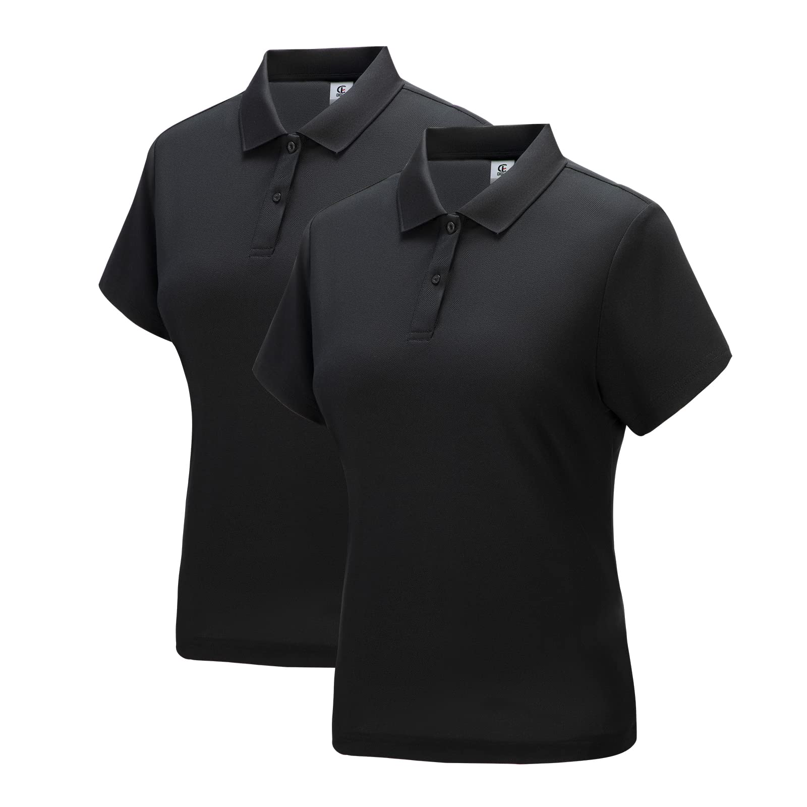 Casei Womens Polo Shirts Golf Shirts Quick Dry Moisture Wicking Black and White Polo Shirt Small 2 Pieces Black