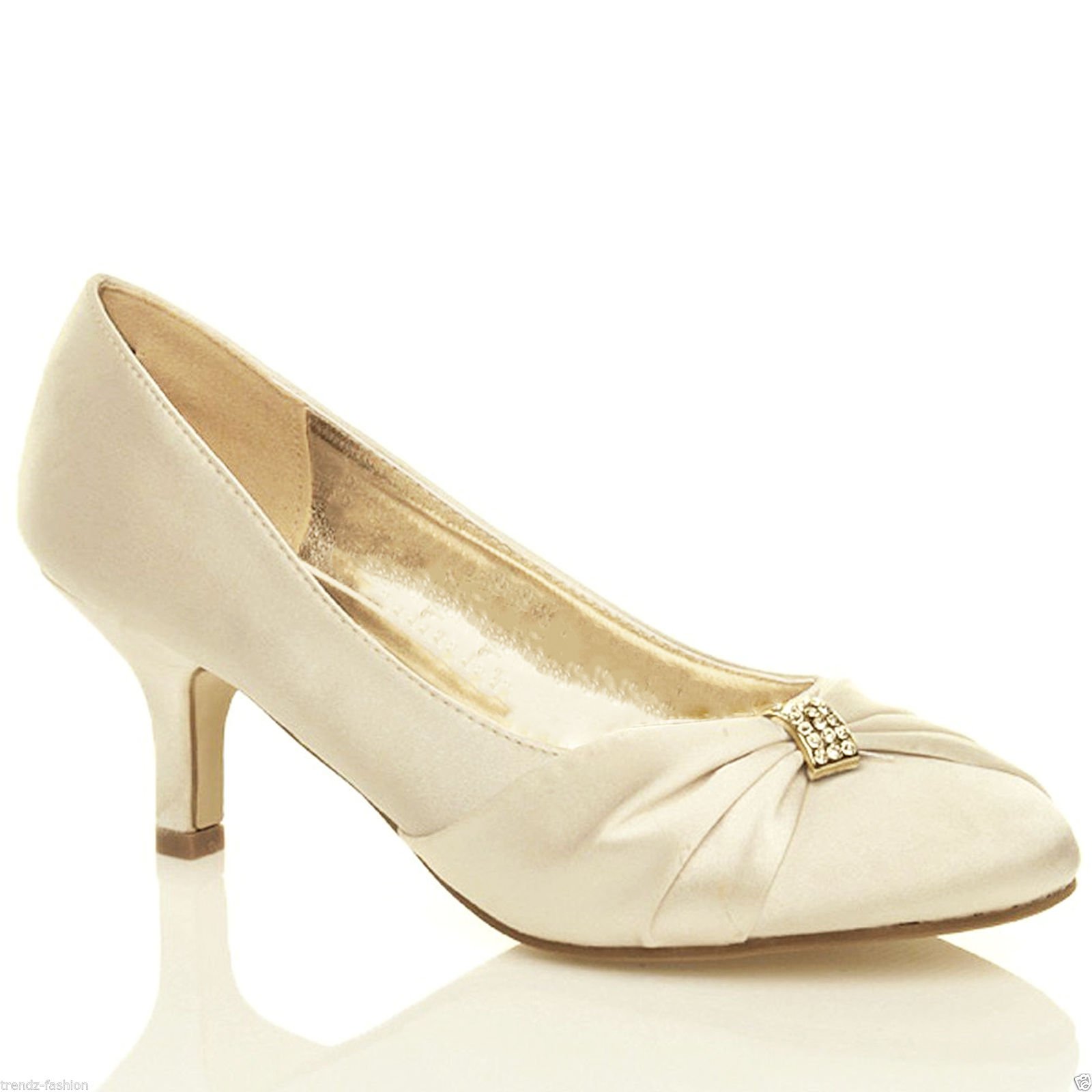 ivory satin court shoes