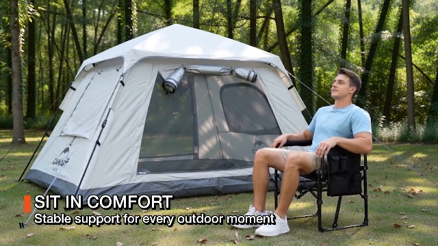 Silla Director Plegable para Camping Kamglide 2 unidades con Mesa Lateral Color Rojo miniatura 6