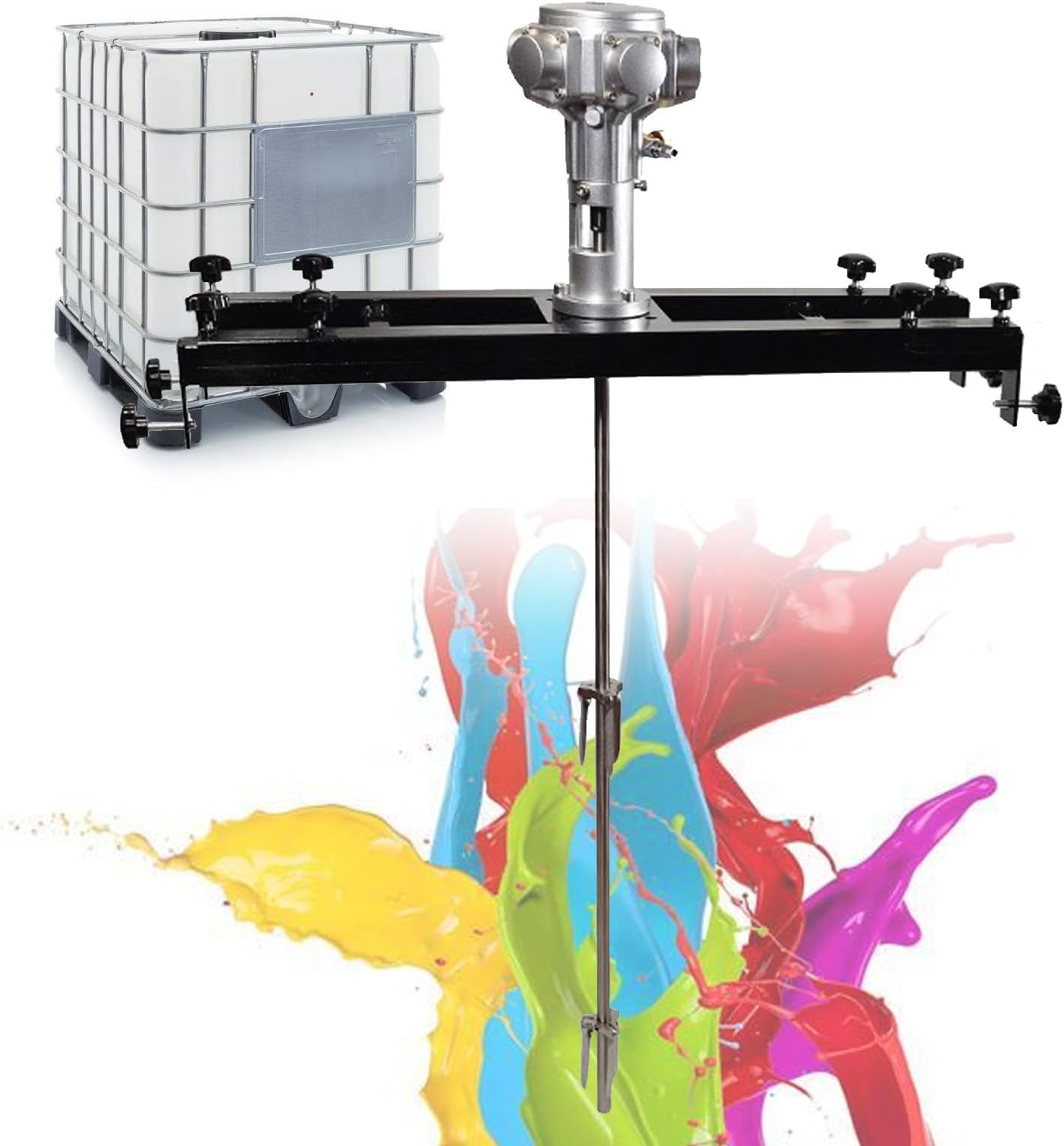 Pneumatic Tank Mixing Machine, IBC Air Agitator with Adjustable Bracket Mixer, Stirring Tool for Mixing Paint, Spices, Dye,B