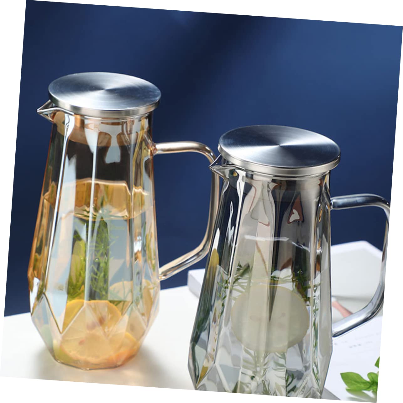 Jarra de Vidrio 1, 8 L para Agua Doméstica de Gran Capacidad | Multiusos, Fácil de Limpiar y Guardar, para Agua Fría y Leche, Estilo Elegante para Fiestas y Barbacoas