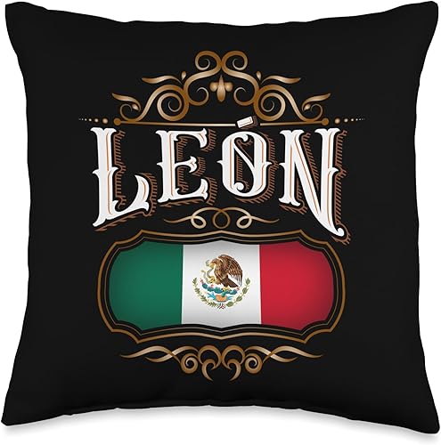 LEÓN Guanajuato con Bandera de México - Almohada (16 x 16 pulgadas), multicolor disponible en Yaxa El Salvador