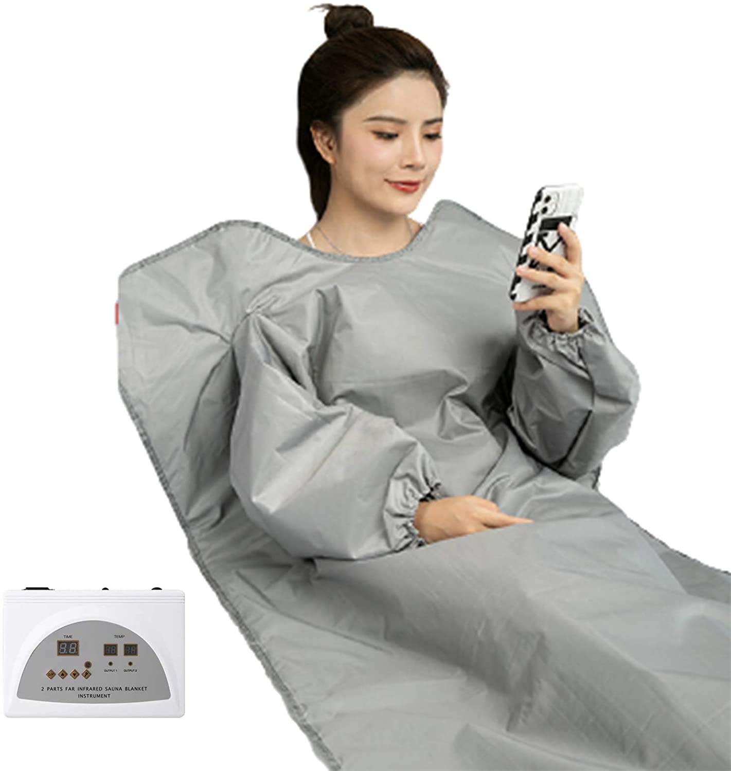LMEIL Upgraded Version Sauna Blanket, Sauna Blanket Fitness Machine for Body Shape, Body Shaper Weight Loss Heating Slimming Blanket with Insulation Sleeve for Beauty Salon, Spa and Home Use.