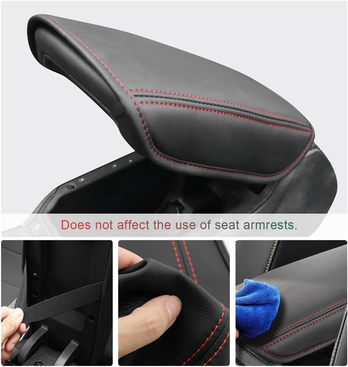 Car Armrest Box Cover Compatible with Seat Leon MK4 / Cupra Formentor Central Control Armrest Pad Auto Compatible with Cupra Formentor Accessories(Black Brown)