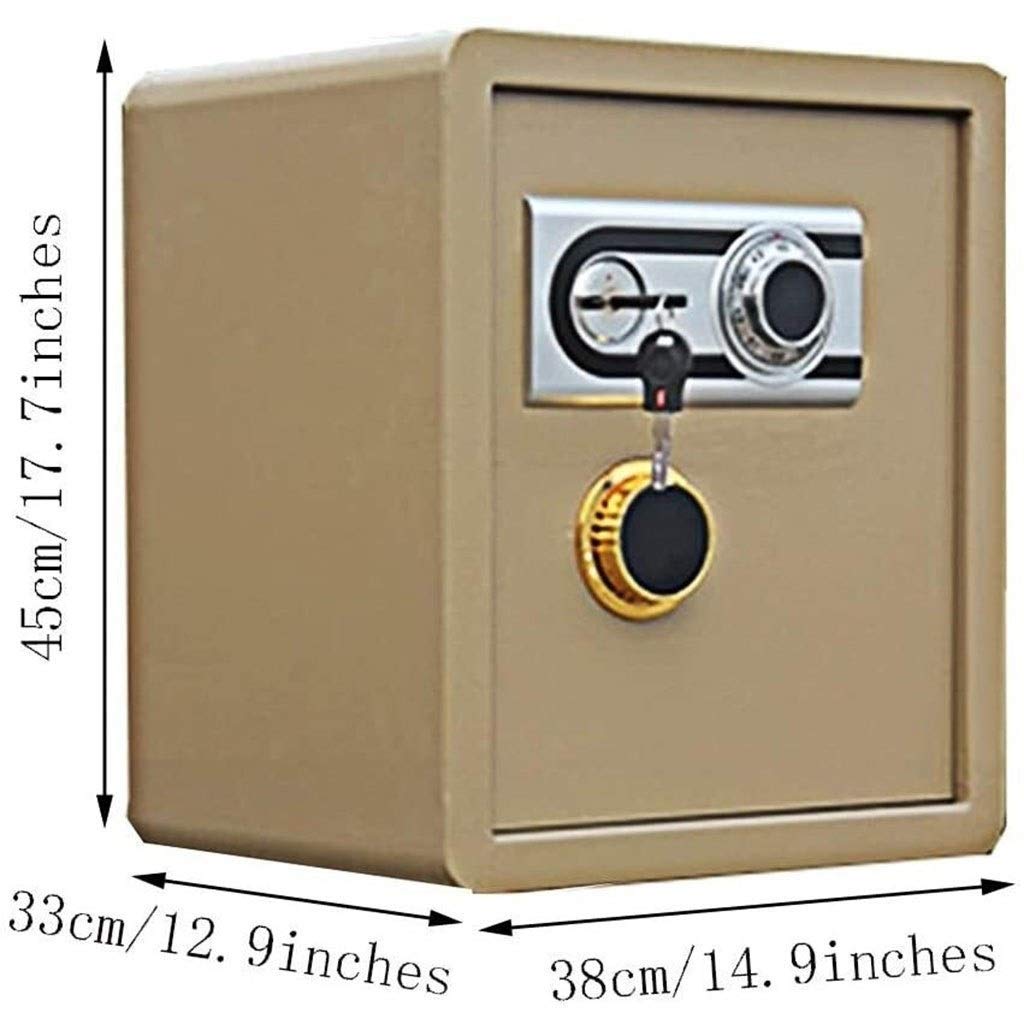 RLKHXBS Mechanical Safe, In-wall Office Password Safe Box Medium-Sized Upgrade Reinforced 45cm All-Steel Safe Deposit Box,Yellow Safety Box