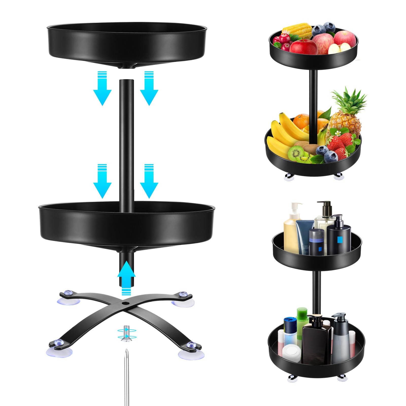 DOITOOL Estante Giratorio para Condimentos de 12 Pulgadas, Organizador de Cocina Bordes Elevados, Carrusel Rotativo para Almacenamiento de Especias, Porta Condimentos para Hogar