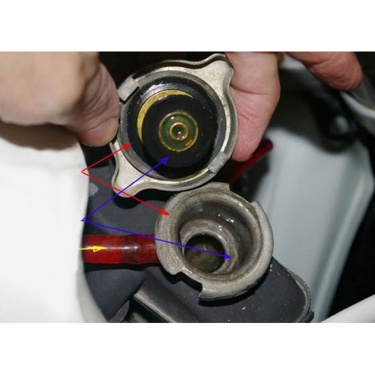 TIDTALEO Tapa de Radiador para Coche con Termómetro Dial de Aleación de Aluminio y Abs, Presión 1.3 Bar, Fácil para Controlar la Temperatura del Refrigerante