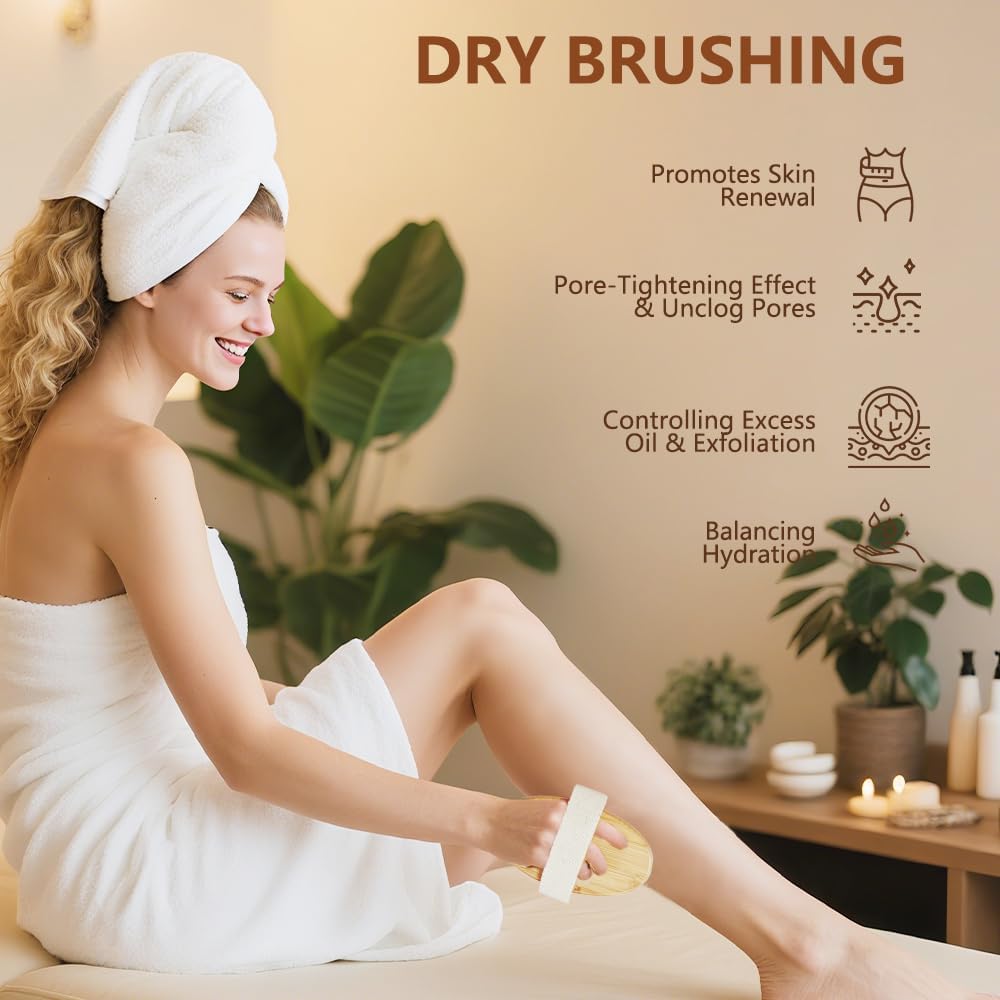 2 Pack Dry Brushing Body Brush for Lymphatic Natural Bristle Exfoliating with Massage Nodes Blood Circulation Improvement - Image 4
