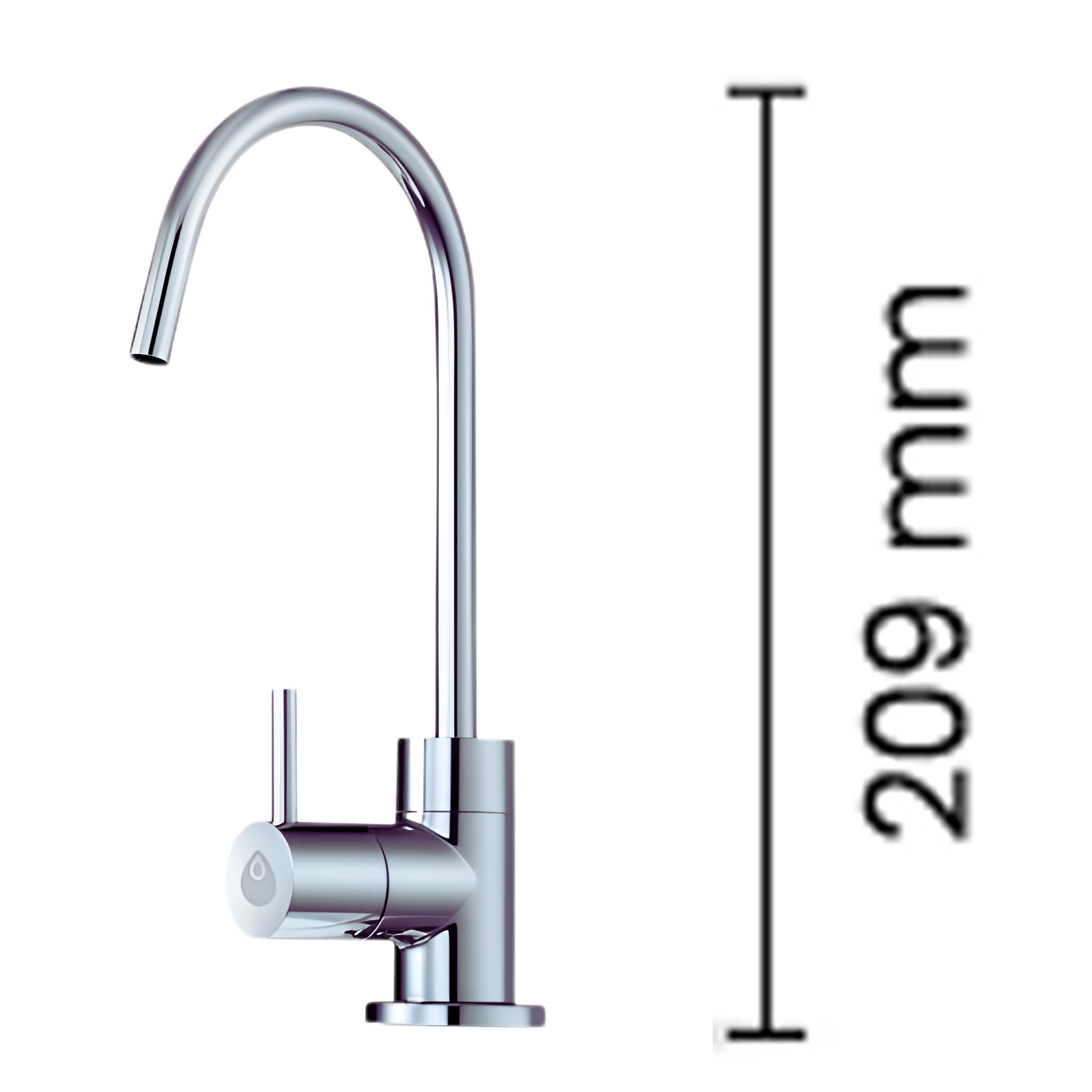 Dafi Flow Comfort Sistema de filtro de agua con grifo alto, filtro de agua potable, juego para reducir la cal y el cloro, incluye indicador LED de cambio de filtro y filtro de flujo Timestrip