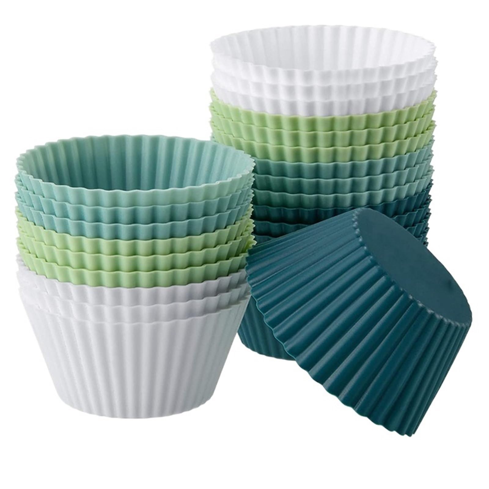 Stampi per muffin in silicone, riutilizzabili, 24 pezzi
