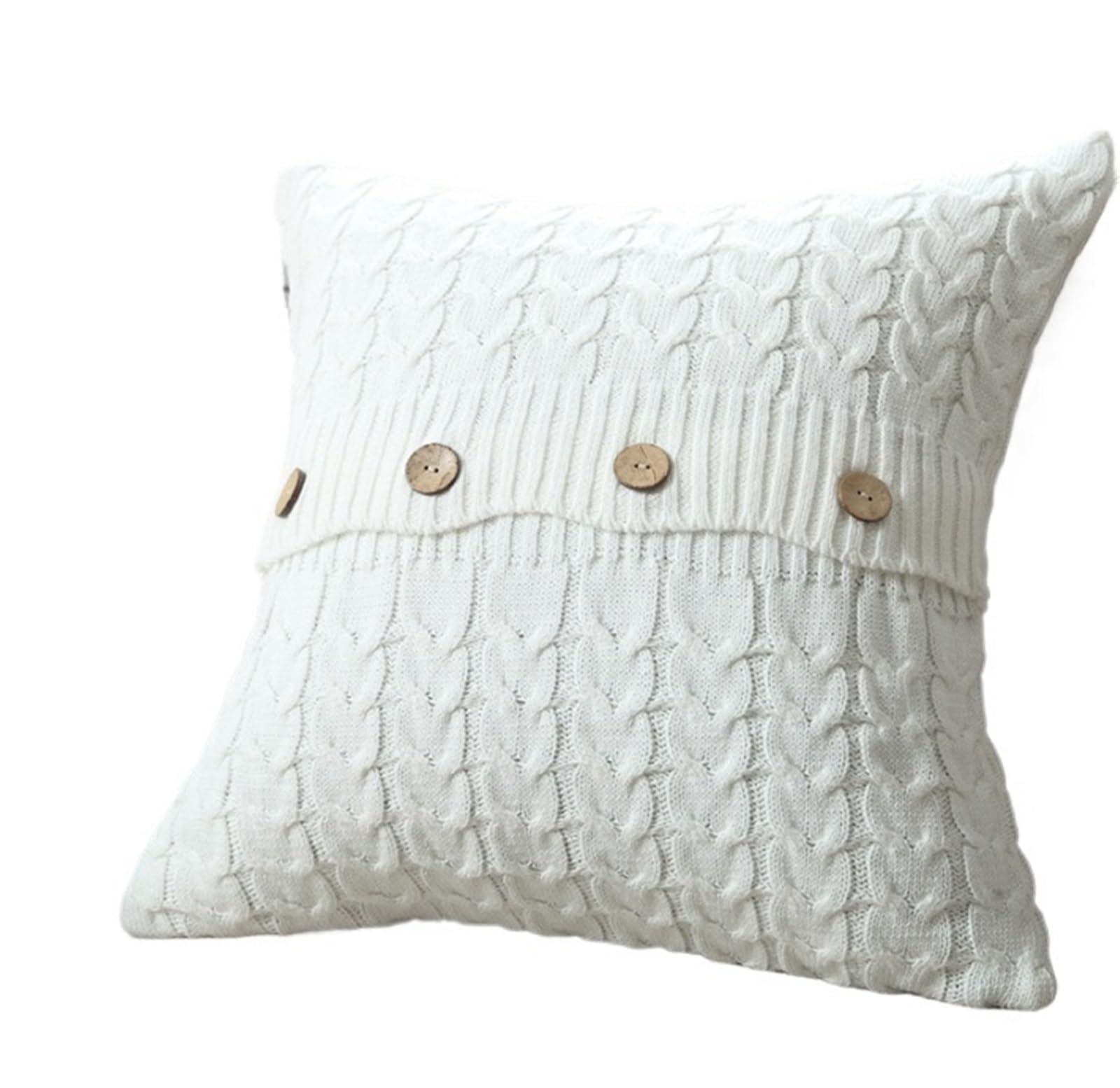 Housses coussin canapé coton blanc haut de gamme à torsades pour décoration chic