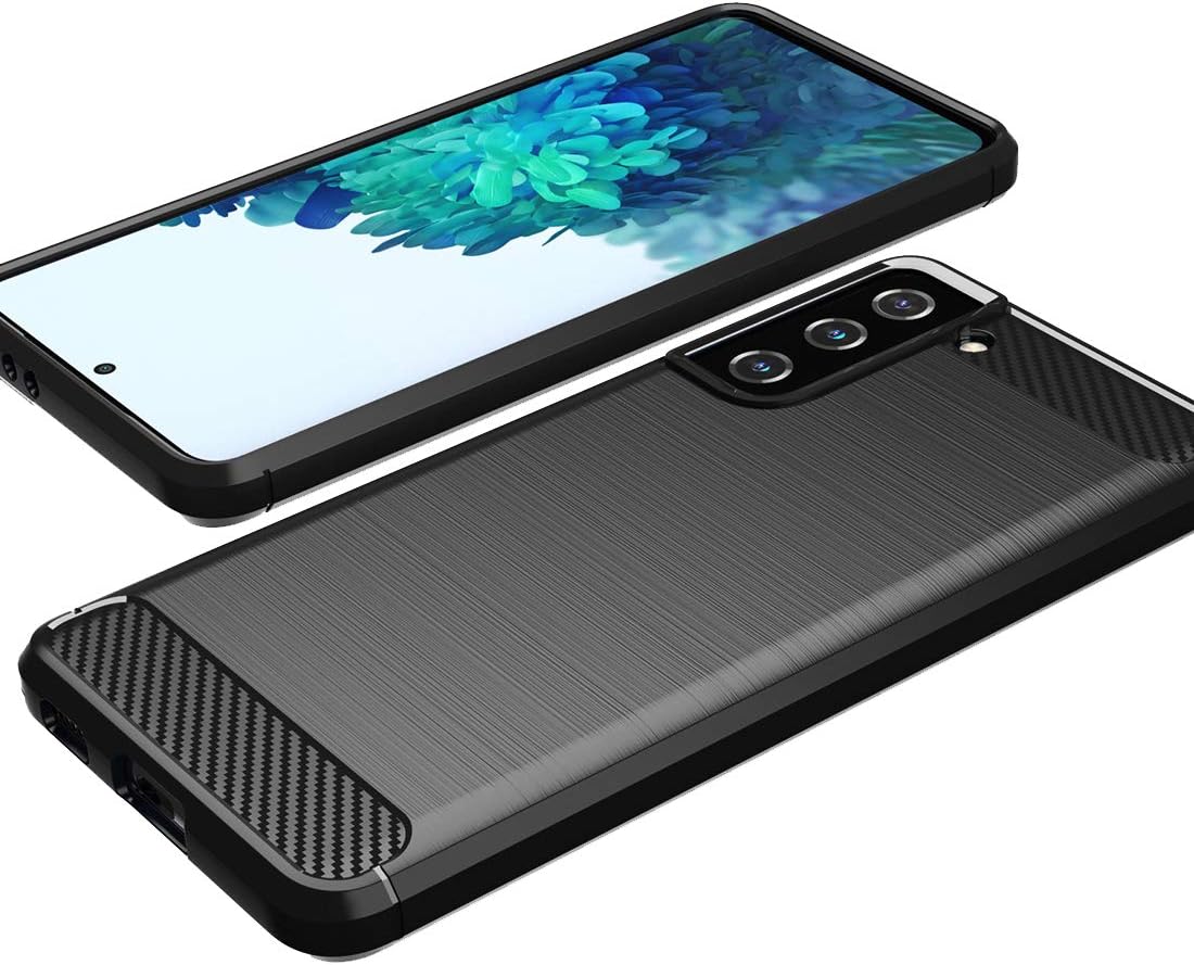 Osophter for Galaxy S21 Case,Samsung S21 Case Shock-Absorption Flexible TPU Rubber Protective Cell Phone Cover for Samsung Galaxy S21 5G(Black)