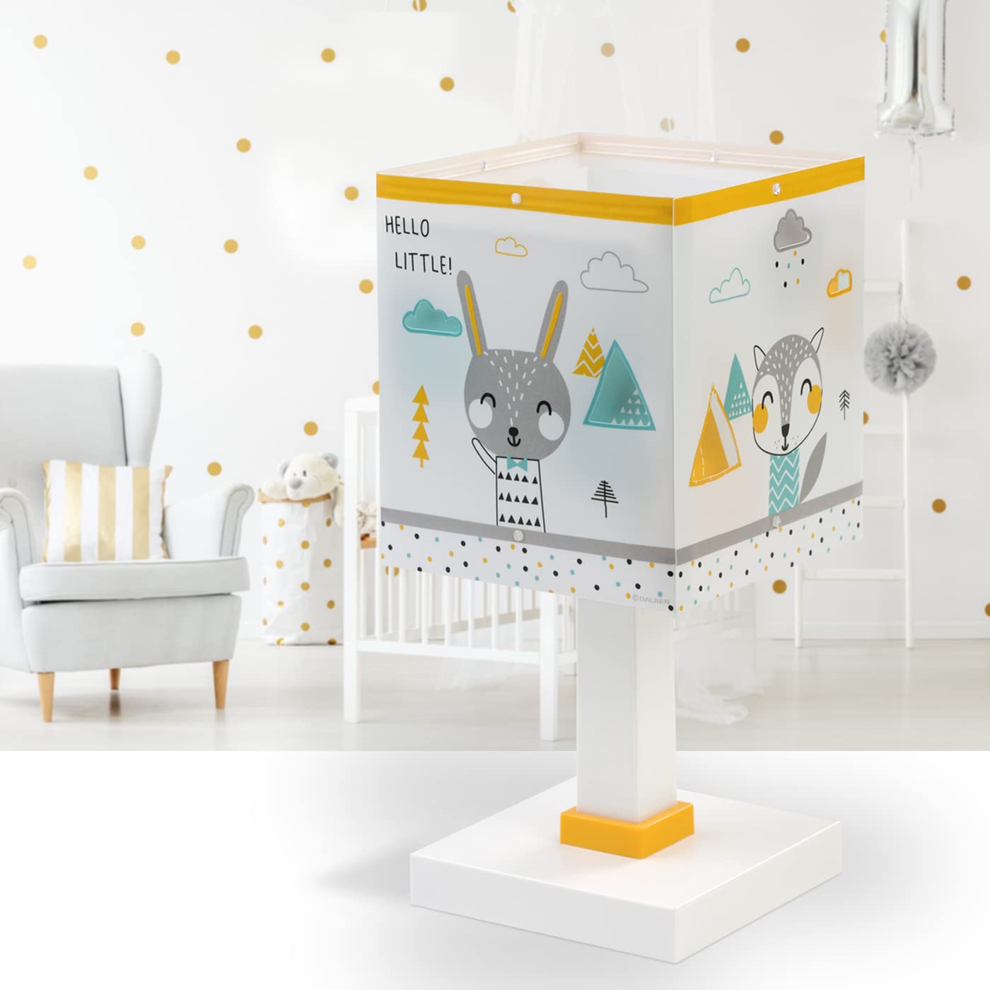 Dalber Lámpara Infantil de Mesilla Hello Little Animales 73241 E14 | Escritorio; multicolor; Habitación niños;