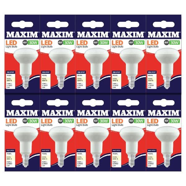 Maxim LED R50 Small Edison Screw (Cool White) - 4watt (30watt) - 320 Lumen (Pack 10) - 30MLR50E14C5X10