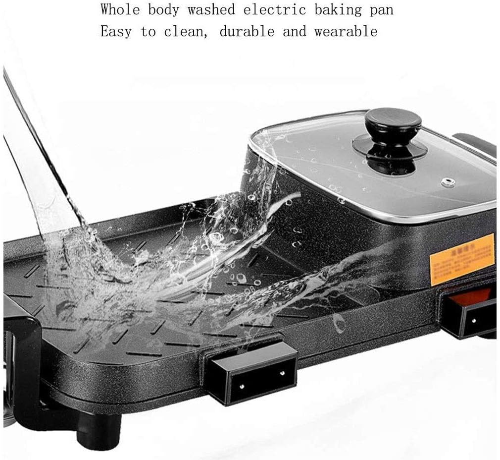 Electric Hot Pot, Grill, Household Grilled Fish Plate Multi-Function 2-in-1 Barbecue，Suitable for 4-5