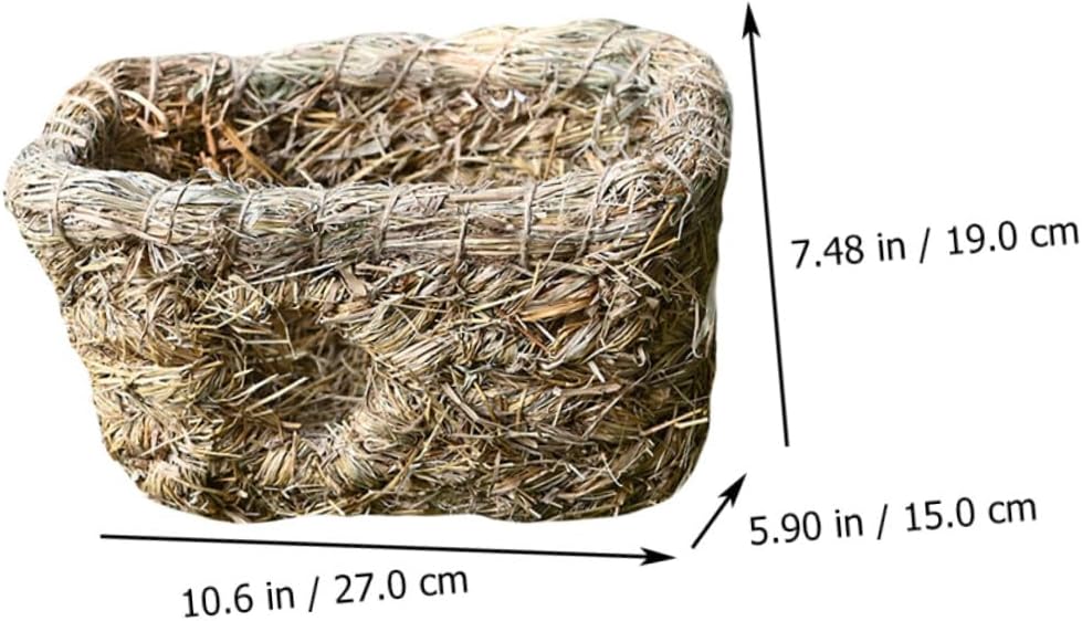 2pcs Cat Bed Removable Cover Hand-Woven Animal Nest Pet Playing House Safe Material for Rabbit Chinchilla Pig