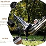 Double Hammock with Space Saving Steel Stand, 450lb Capacity Hammock, Portable Hammock for Garden Patio Outdoor Camping (Desert)