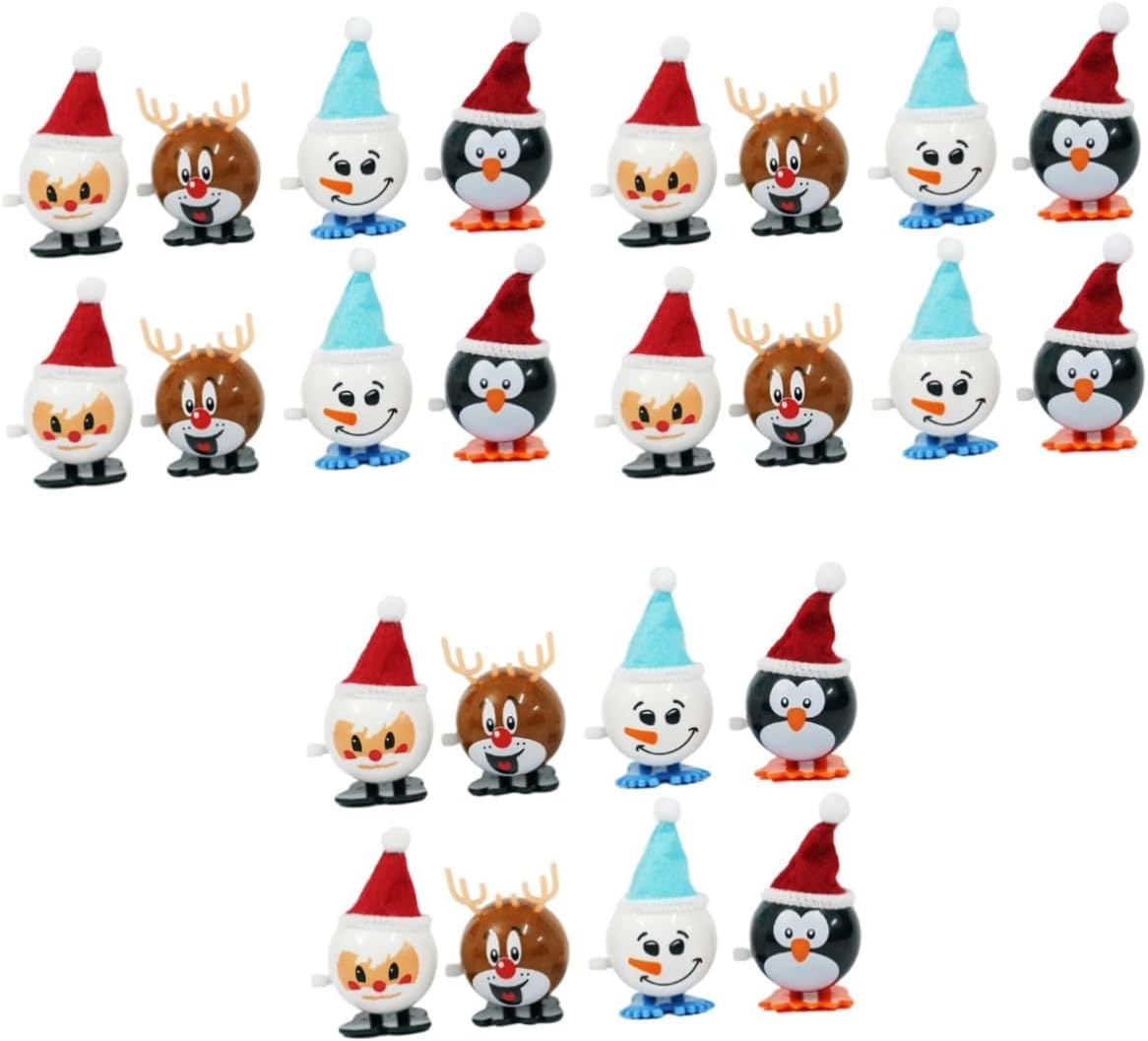 Didiseaon 24 pcs Christmas Penguin Deer Toy Gift Windup Toys Clockwork