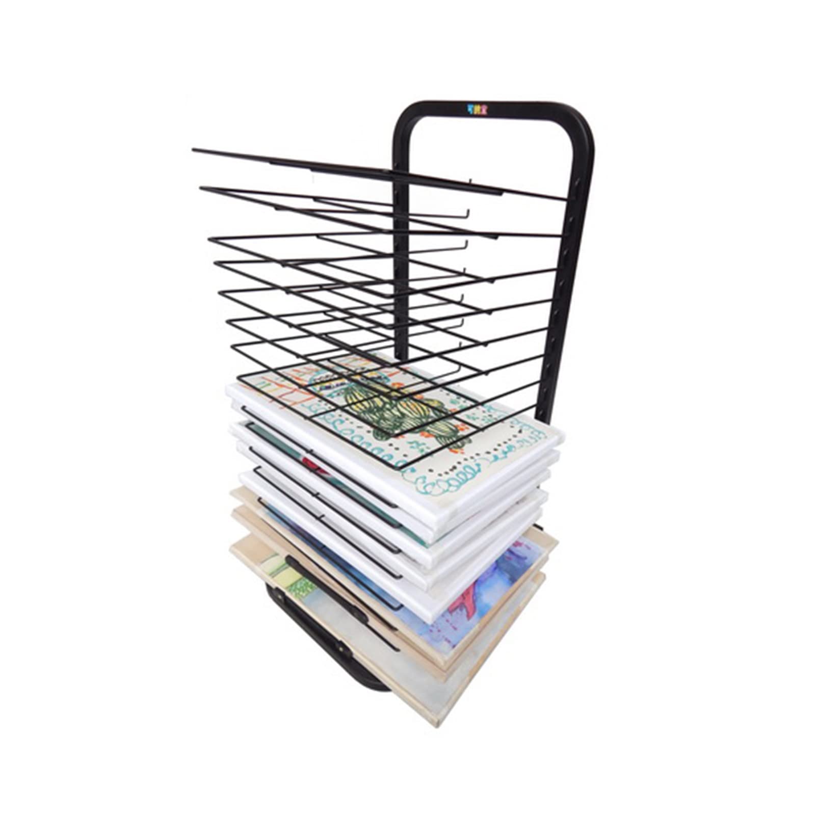 CWCQGH Mobile Art Drying Rack, Drying Easel Art Studio, Educational Product Drying Rack, Space-Saving Shelf Studio Work Storage Rack,Onecolor-20 layers
