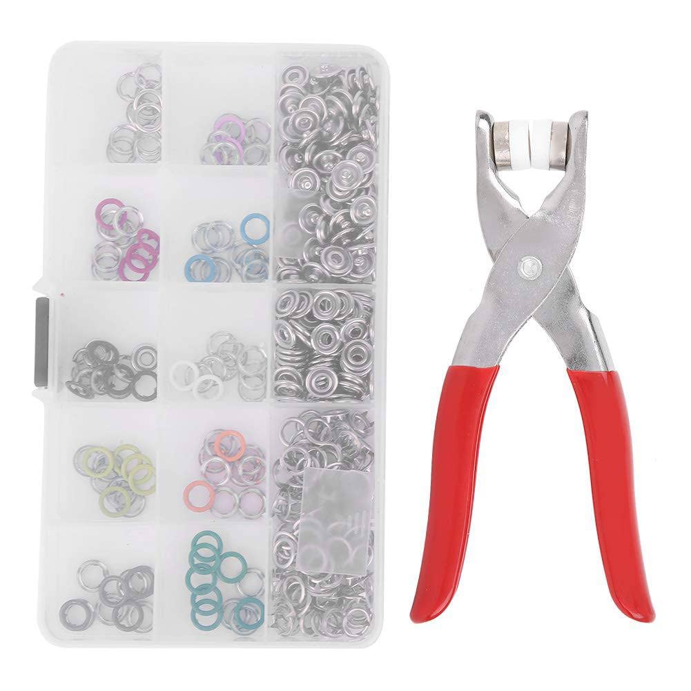 LIMBANI BROTHERS™ 100pc Silver Copper Five Claw Buckle Set with Hand Pressure Pliers Tool DIY Sewing Buttons Set for Clothing Sewing