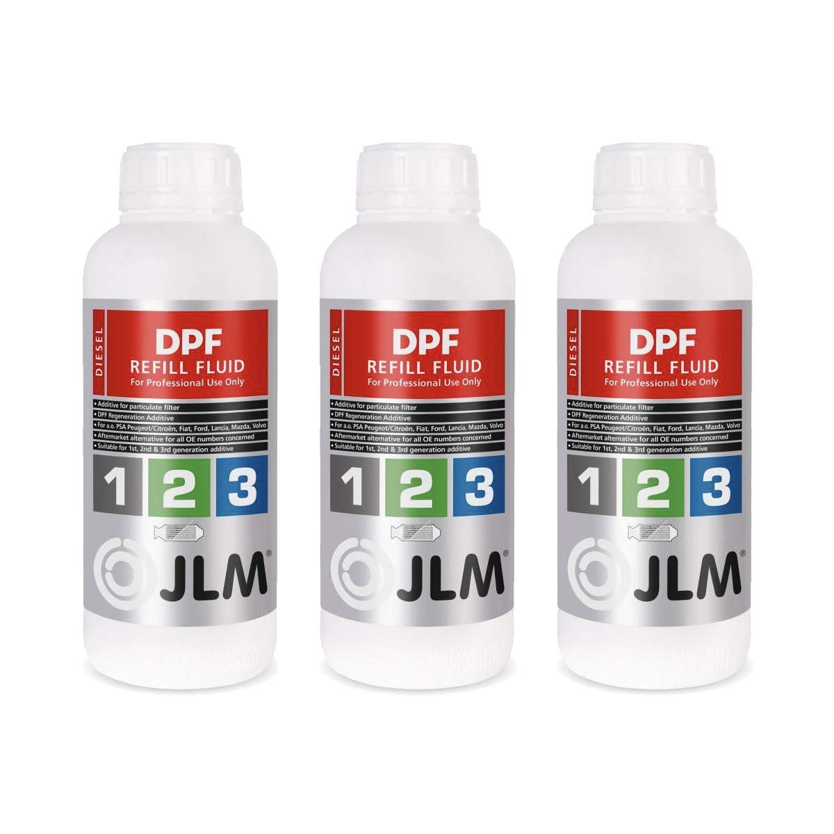 JLM Diesel Partikelfilter (DPF) Nachfüllflüssigkeit 3 x 1 Liter (3 Liter) 3er Pack | JLM DPF Refill Fluid | Regenerationsadditiv
