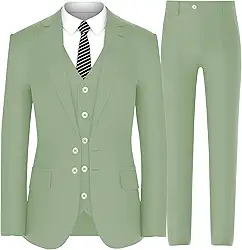 Conjunto de terno masculino – Blazer slim fit de 3 peças, jaqueta com 2 botões, colete e calça de negócios, festa de casamento