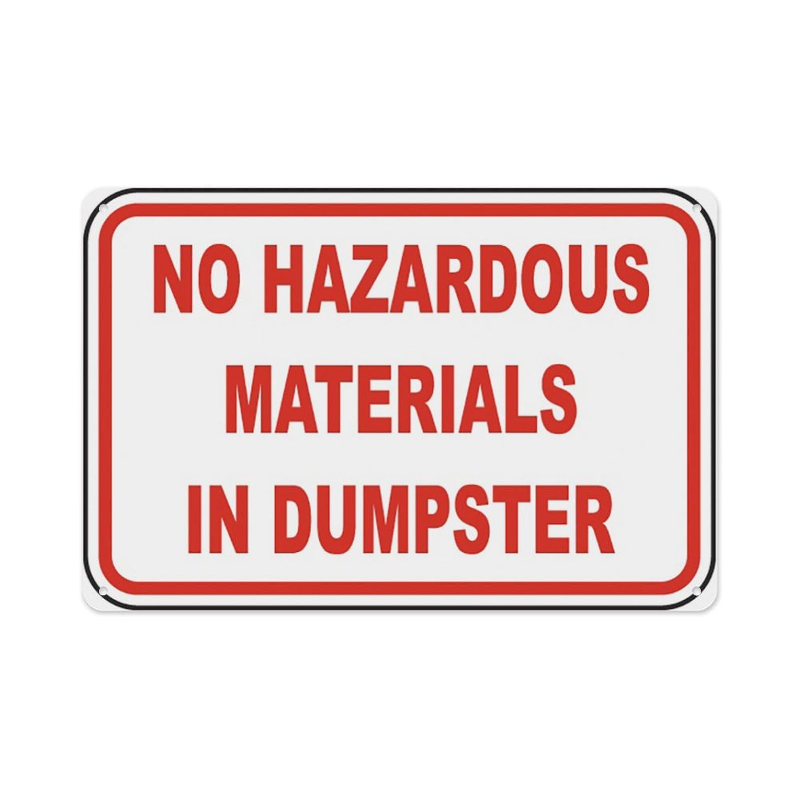 peiyeety No Hazardous Materials Sign Aluminum Tin Warning Signs For Home Outdoor Garden 12X16 Inches