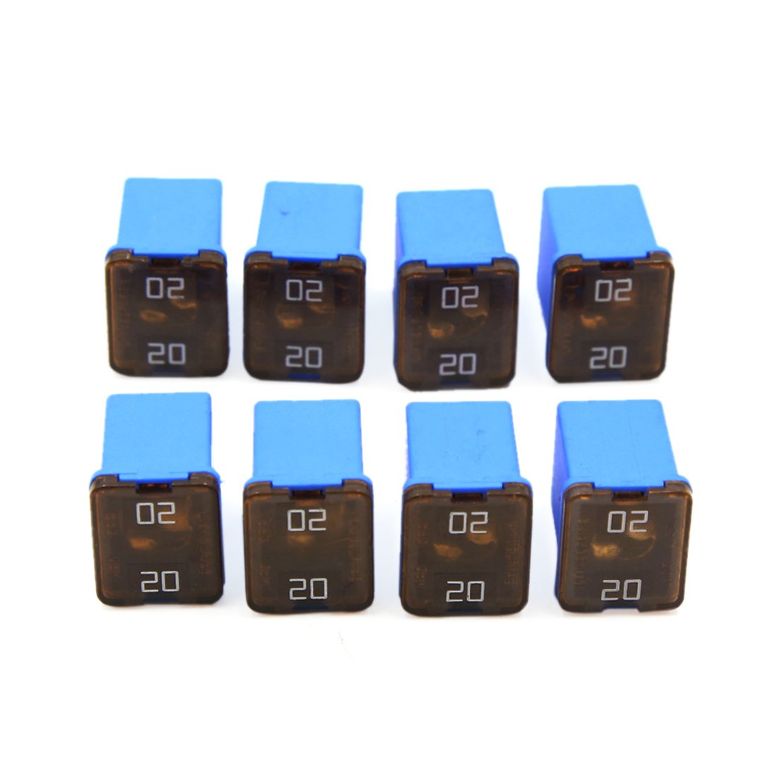 AERBNYEQP 8Pcs Blue Plastic Car Push-in Type Female PAL Cartridge Mini Fuse DC 32V 20A