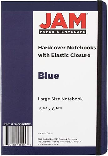 Miniatura 2 de JAM Papel - anotadores de tapa dura revestido con cierre de banda elástica, Azul L