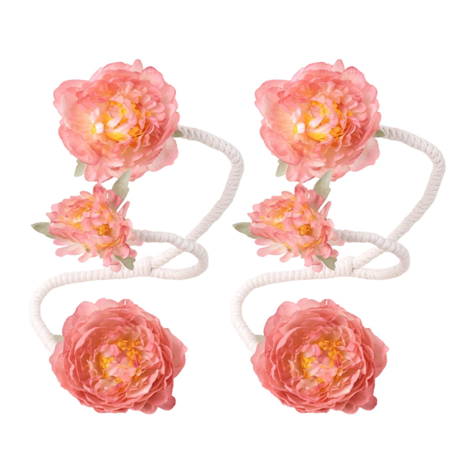 2Pcs Artistic Artificial Flower Curtain Buckle Adjustable Tiebacks for Home Decors Window Drapery Floral Holdbacks Tie Flower Curtain Tieback