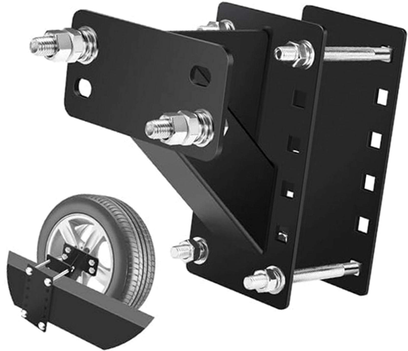 Mexwlop One Color Spare Tyre Carrier Plate Spare Tire Carrier Mount 3-Nuts Design Trailer Bracket Heavy Duty Holder, For 4 5 6 Lugs Wheels On 4.5 4.75 5.5 And Bolt Patterns Holds