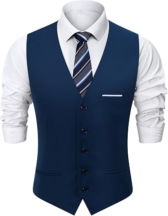 Mens Classic Suit Vest Fit for Business and Casual Dress, S-3XL