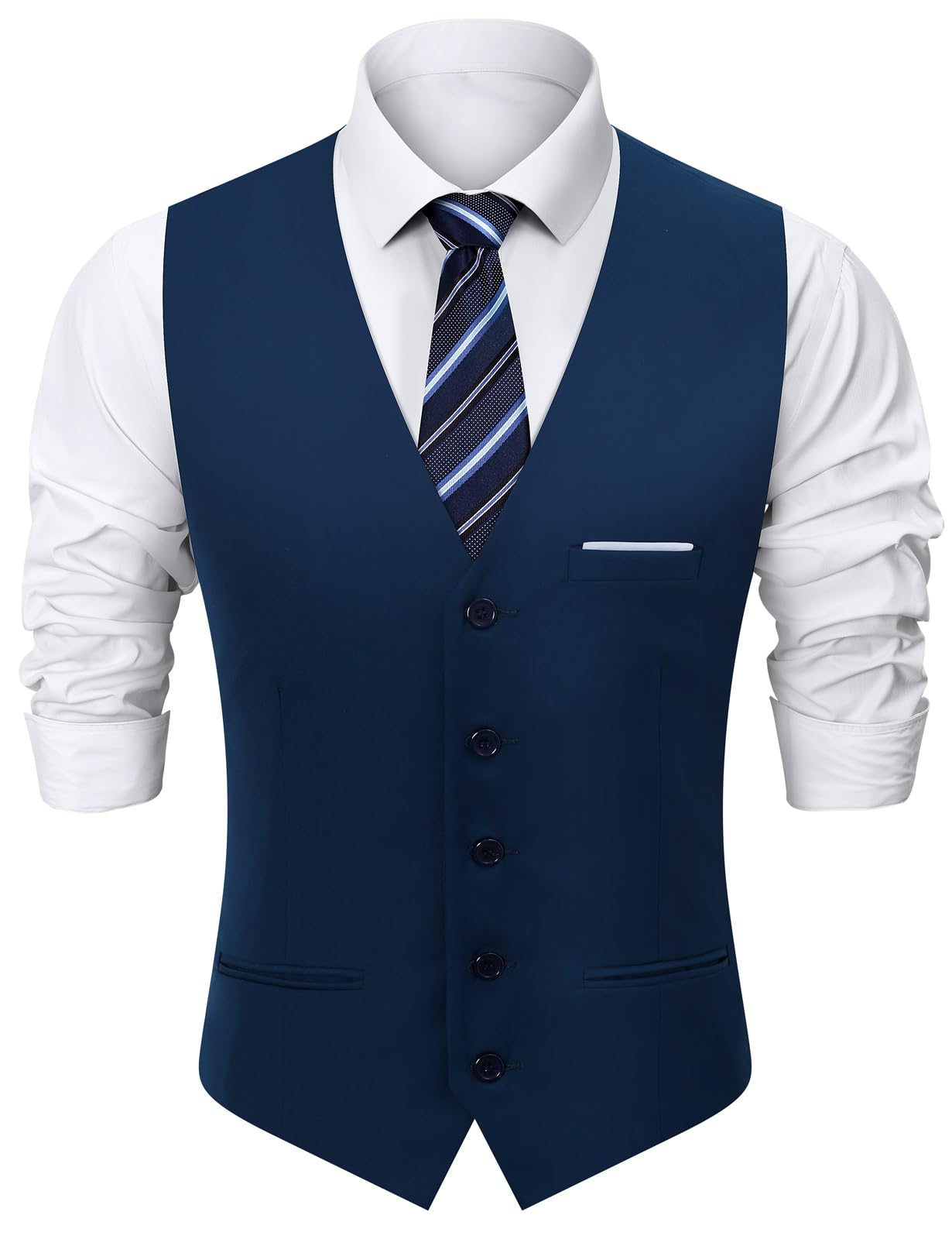 mintgreen Gilet Costume Homme, Formel Uni Boutonnage Cintré En V Pour Mariages, Veste Costume Uni Taille Slim, S-3XL