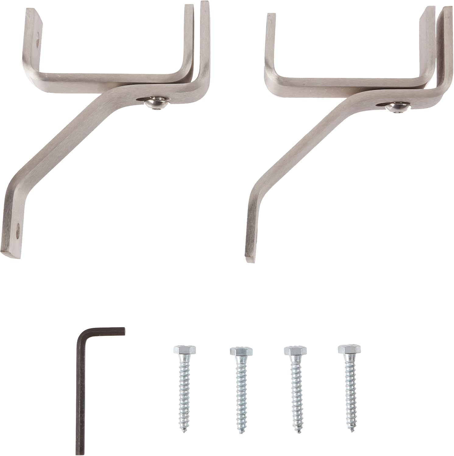 Enclume Premier 4-Inch Wall Bracket, Set of 2, Use with Enclume Rolled End Bar Pot Rack (sold separately), Stainless Steel