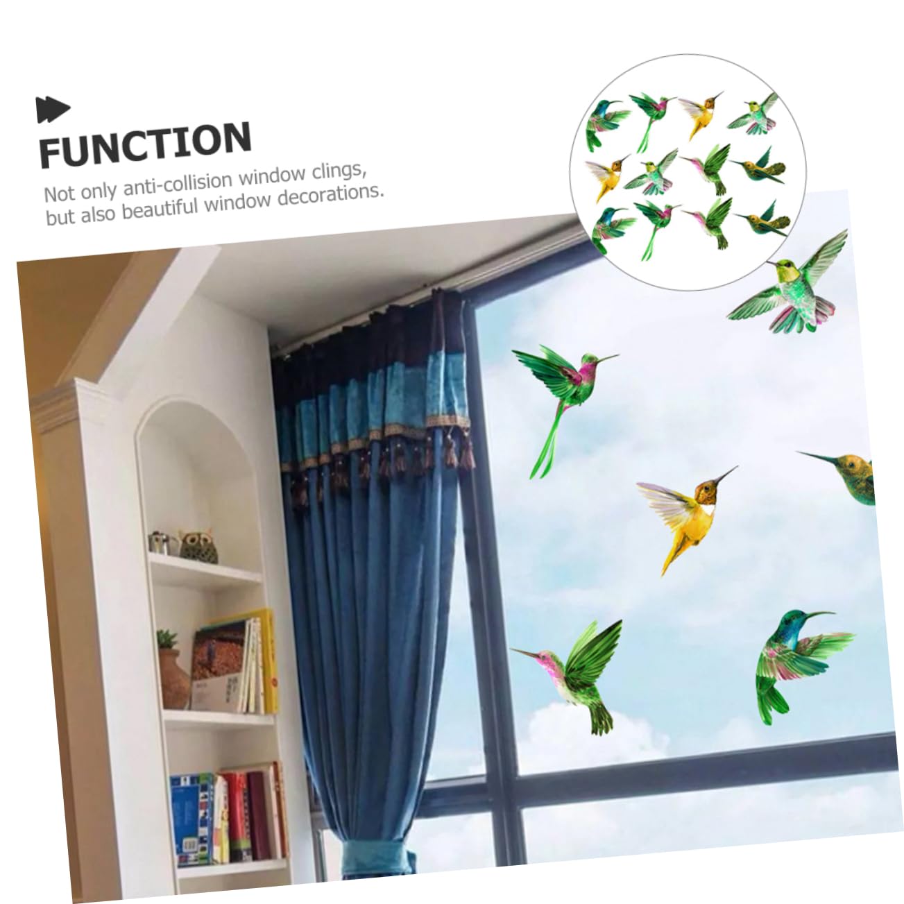 Autocollants Fenêtre Anti-collision Oiseaux – 4 Feuilles Prisme Couleur, PVC Réutilisable, Protection Oiseaux Sauvages - 10