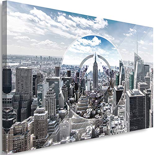 Photo sur toile XXL ville l'art géométrique bleu 100x70 pour briser la monotonie