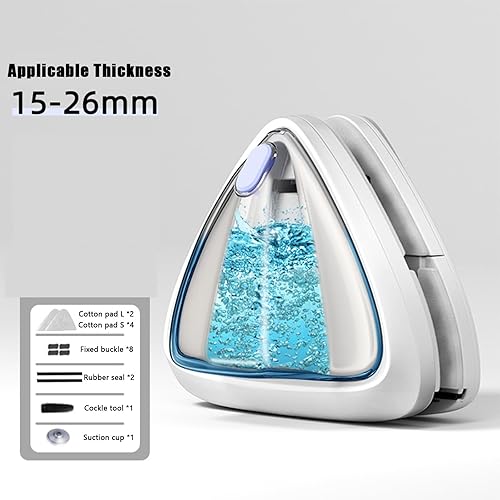 Miniatura 2 de Brus - Limpiador de ventana de vidrio magnético de doble cara con relleno de agua, cepillo para ventana de doble acristalamiento, grosor de 0.5 a 1