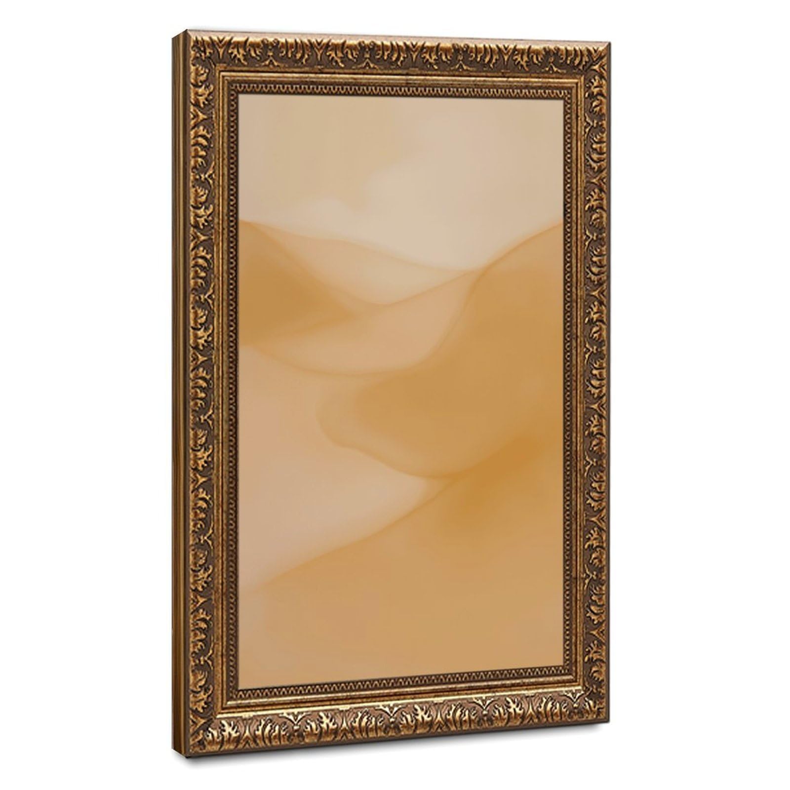 Zguols Retro Gold Frame Warm Peach Abstract And Minimalist Poster 0 Canvas Poster Bedroom Decor Sports Landscape Office Room Decor Gift 24" L X 36" W