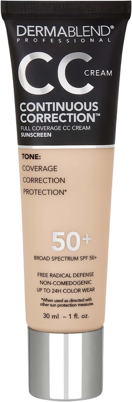 Continuous Correction Tone-Evening CC Cream Foundation SPF 50+, Full Coverage Foundation Makeup & Color Corrector, Oil-Free