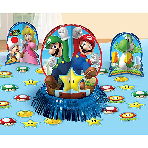 Amscan 281554 Super Mario Brothers™ Table Decorating Kit, 1 pack (23 pcs), Party Favor