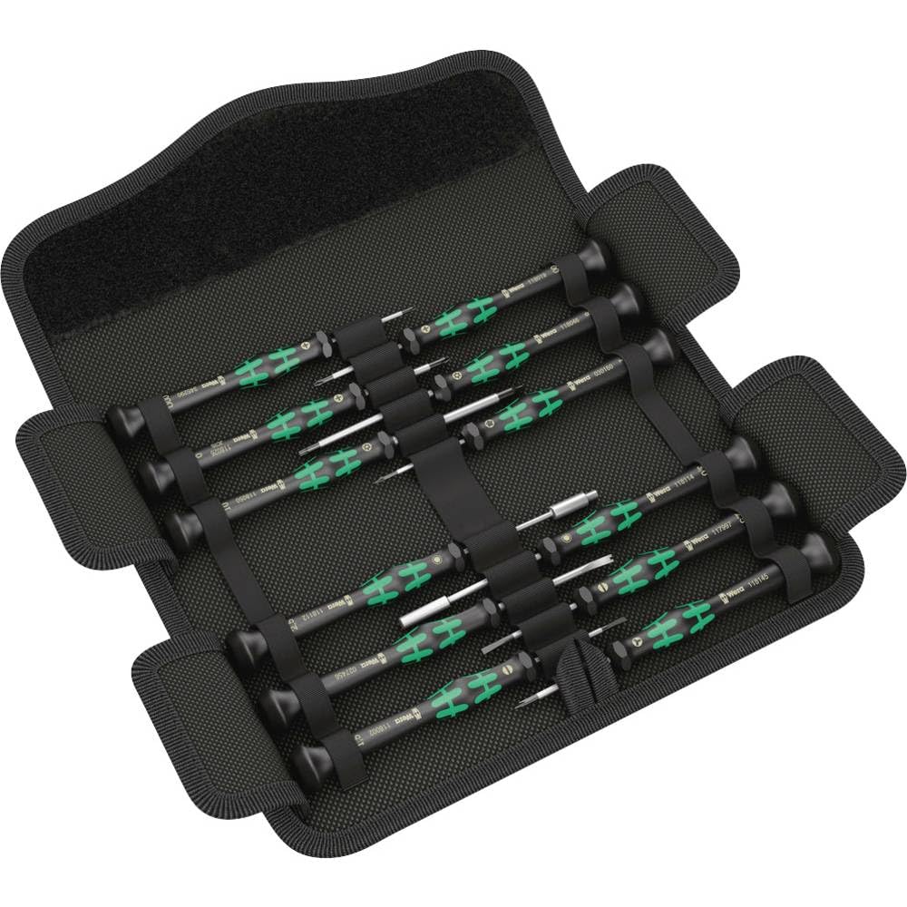 Wera 05073677001 Kraftform Micro 12 Electronics 1 Juego de destornilladores para usos electrónicos, 12 piezas, Juego de 12 piezas