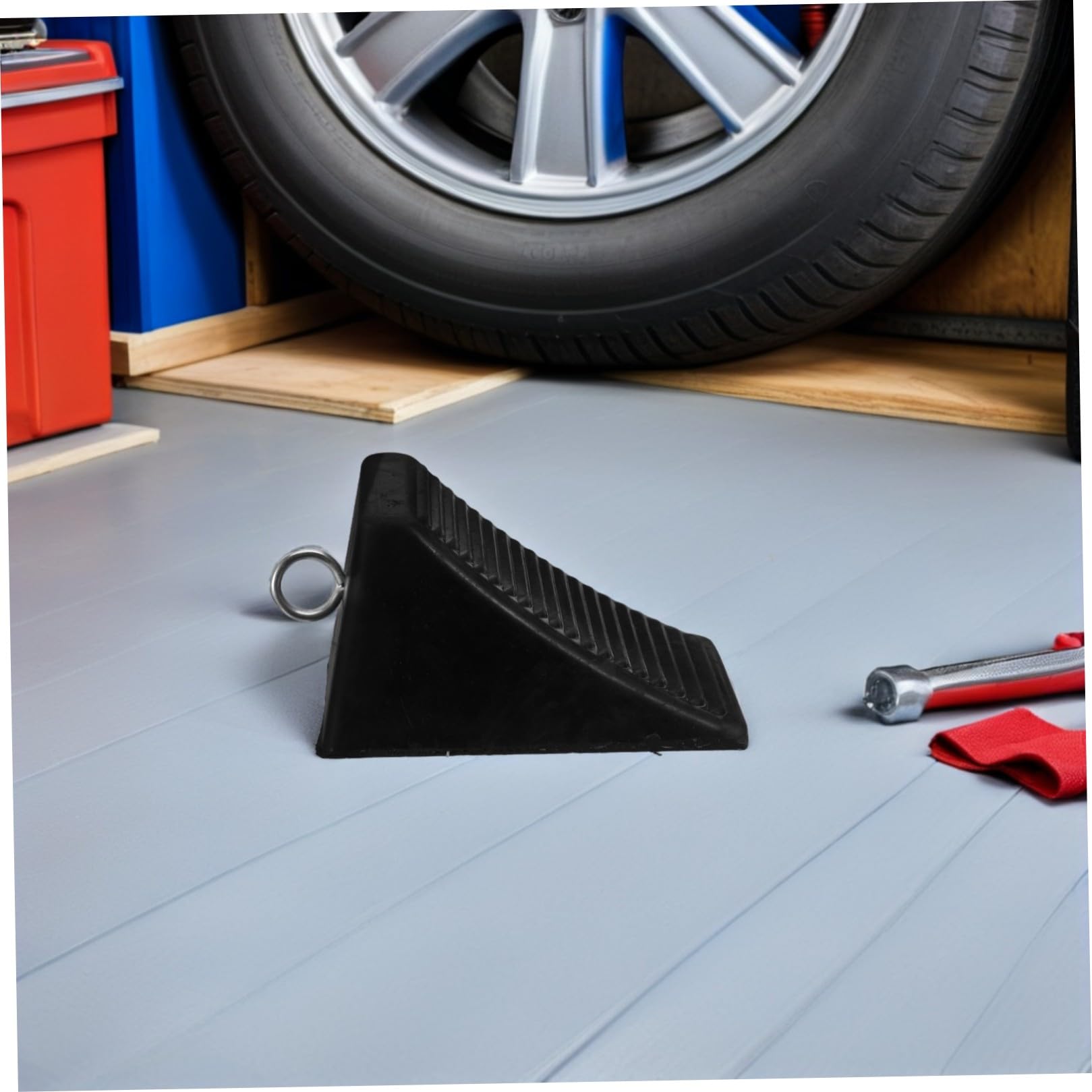Cabilock 2 Calzos De Goma Para Neumáticos De Coche Para Caravanas Garajes Aparcamientos Color Negro