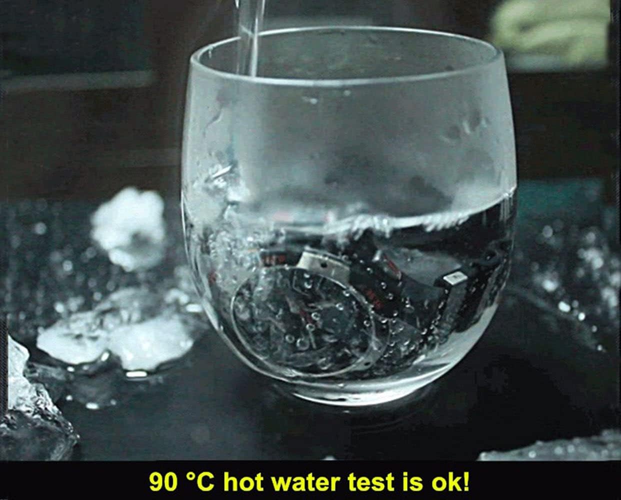 Watch submerged in water