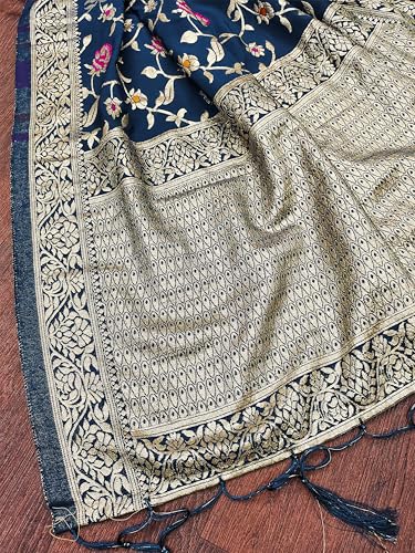 Image of TRENDMALLS Women's Jacquard Silk Ethnic Patola Floral Design Dupatta Ethnic Motif Pattern