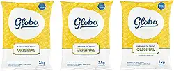 Farinha De Trigo Tipo 1 Globo Original Kit 3 Pacotes 1Kg